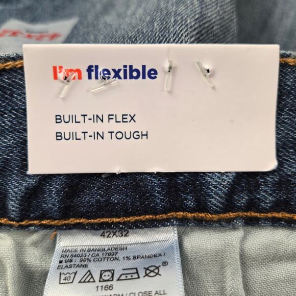 NWT Old Navy Jeans Basic Loose Flex Straight Blue Medium Wash size 42x32 - Picture 7 of 13